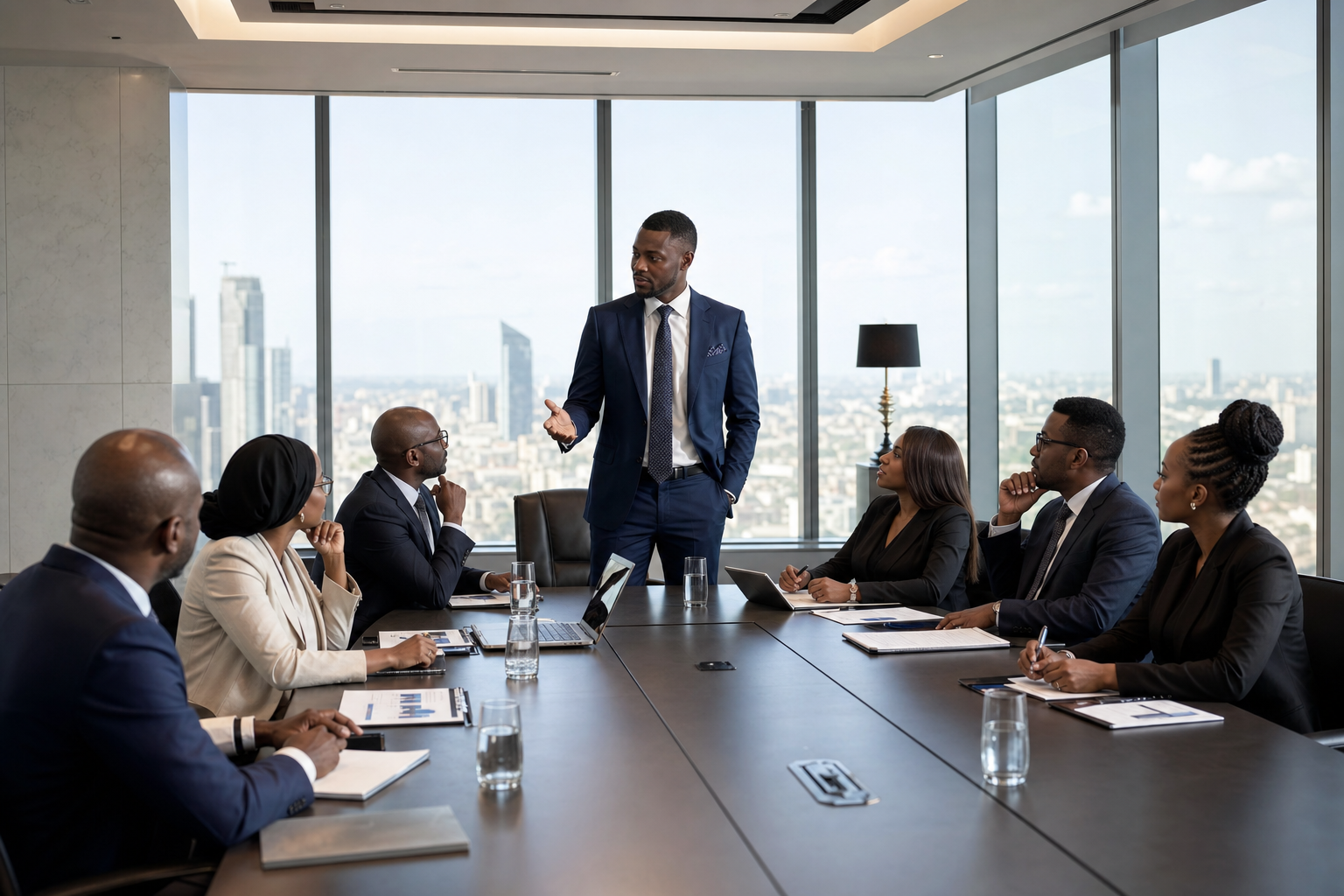 JCMasi Capital Partners leadership team in meeting